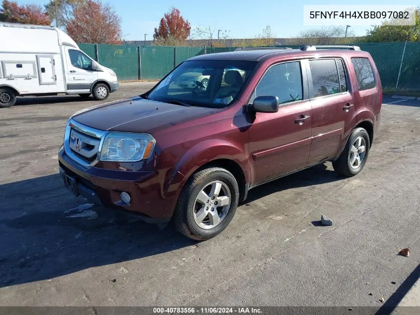 2011 Honda Pilot Ex VIN: 5FNYF4H4XBB097082 Lot: 40783556