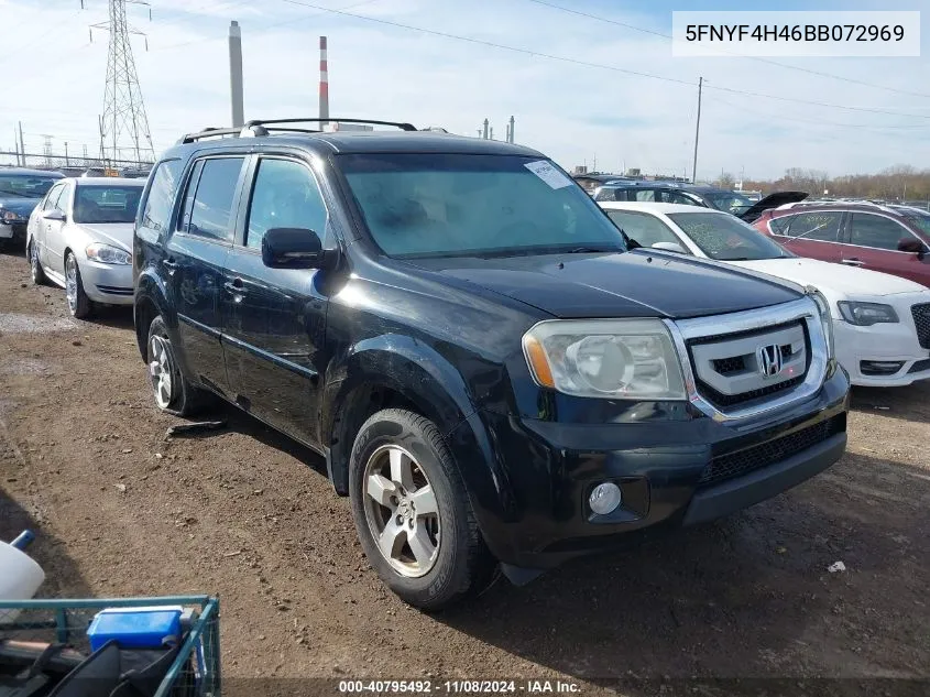 2011 Honda Pilot Ex VIN: 5FNYF4H46BB072969 Lot: 40795492