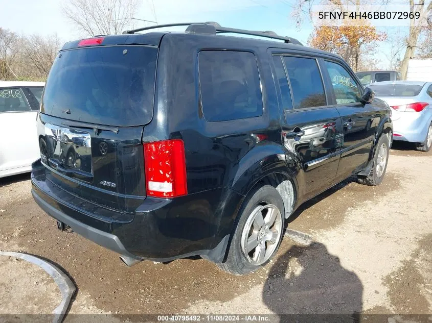 2011 Honda Pilot Ex VIN: 5FNYF4H46BB072969 Lot: 40795492