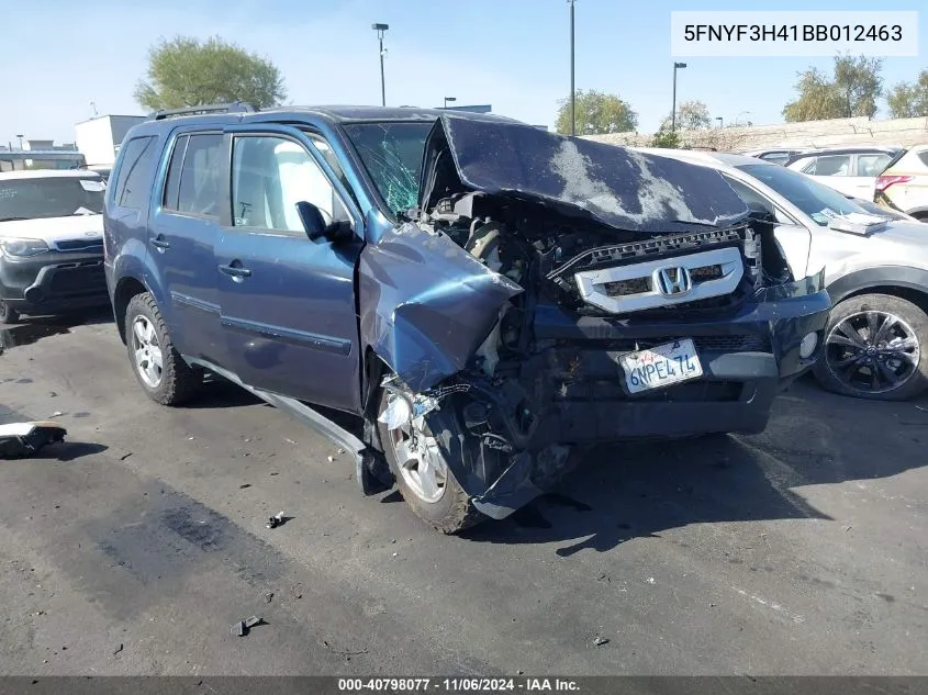 2011 Honda Pilot Ex VIN: 5FNYF3H41BB012463 Lot: 40798077