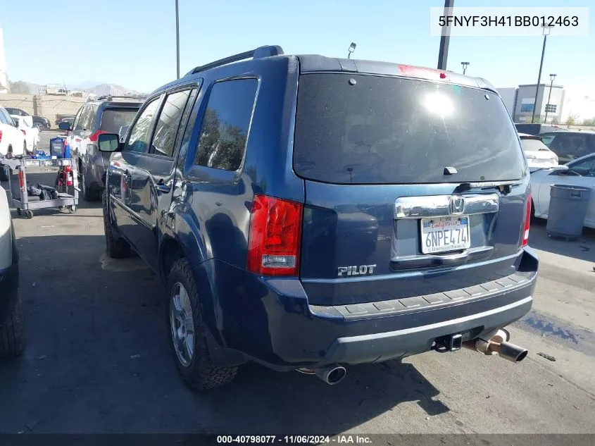 2011 Honda Pilot Ex VIN: 5FNYF3H41BB012463 Lot: 40798077