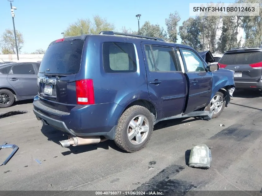 2011 Honda Pilot Ex VIN: 5FNYF3H41BB012463 Lot: 40798077