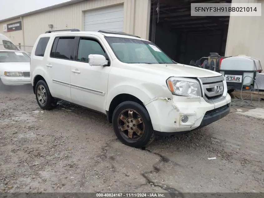 2011 Honda Pilot Touring VIN: 5FNYF3H91BB021014 Lot: 40824167