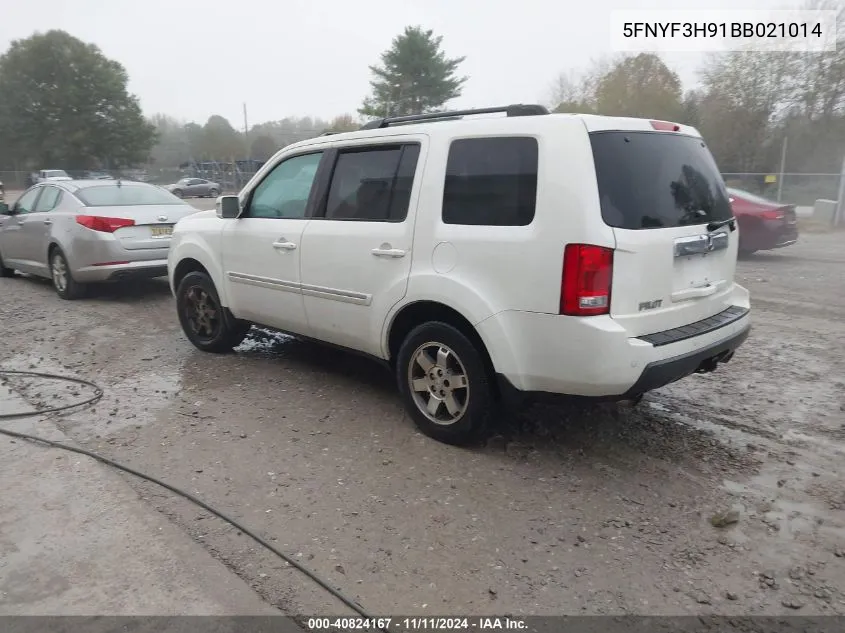 2011 Honda Pilot Touring VIN: 5FNYF3H91BB021014 Lot: 40824167