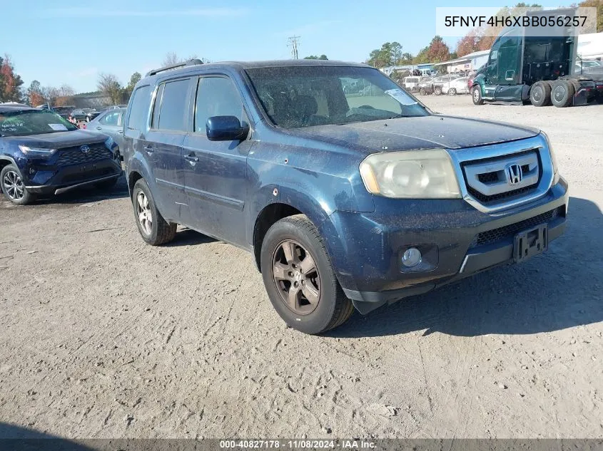 2011 Honda Pilot Ex-L VIN: 5FNYF4H6XBB056257 Lot: 40827178