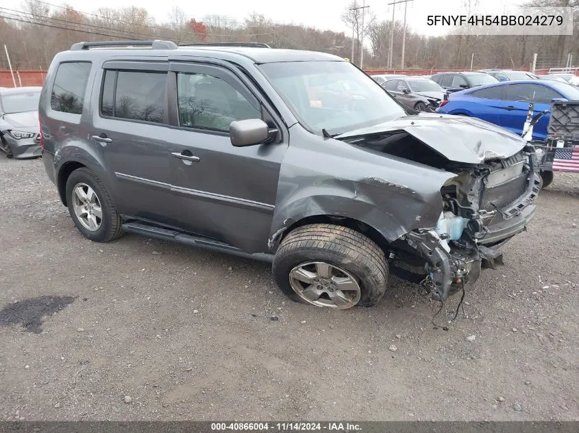 2011 Honda Pilot Ex-L VIN: 5FNYF4H54BB024279 Lot: 40866004