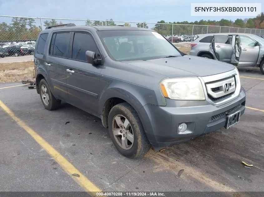 5FNYF3H5XBB001101 2011 Honda Pilot Ex-L