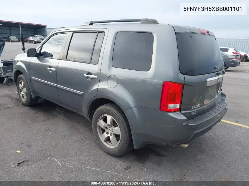 5FNYF3H5XBB001101 2011 Honda Pilot Ex-L