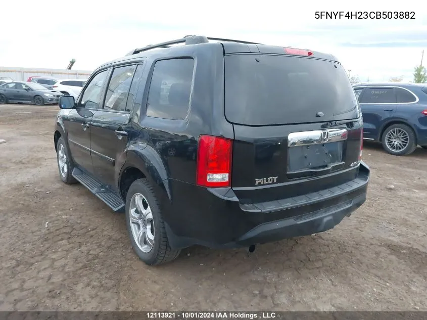 2012 Honda Pilot VIN: 5FNYF4H23CB503882 Lot: 12113921