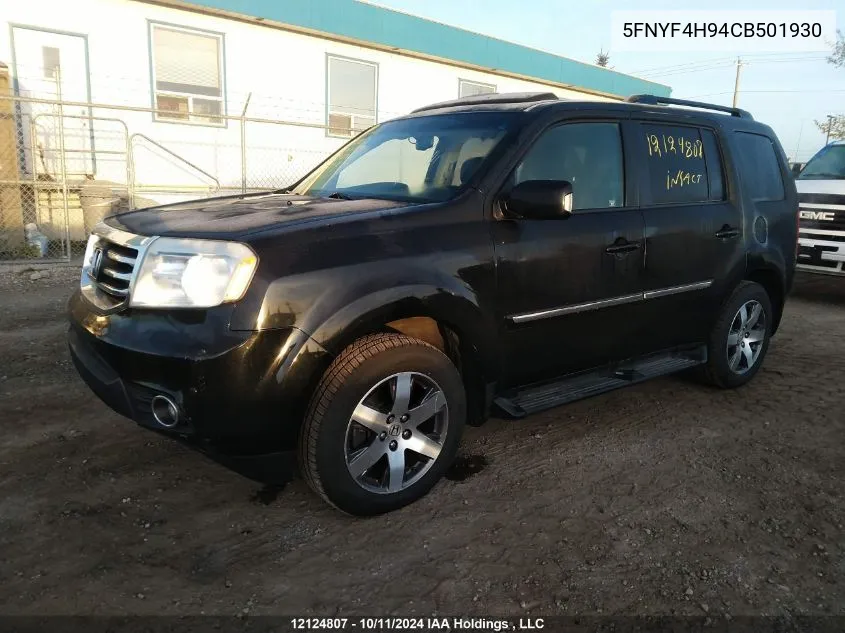 2012 Honda Pilot VIN: 5FNYF4H94CB501930 Lot: 12124807