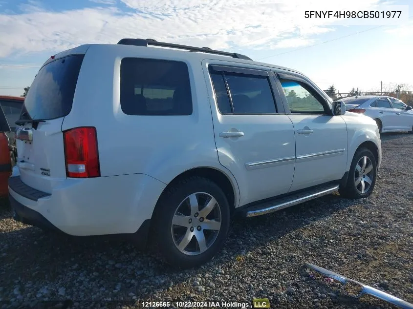 2012 Honda Pilot VIN: 5FNYF4H98CB501977 Lot: 12126665