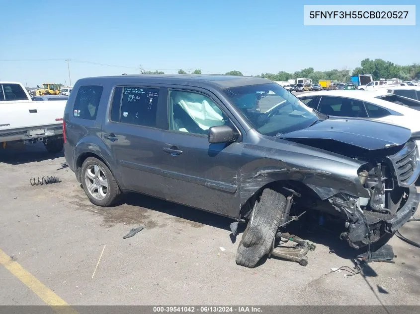 2012 Honda Pilot Ex-L VIN: 5FNYF3H55CB020527 Lot: 39541042