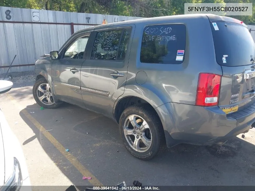 2012 Honda Pilot Ex-L VIN: 5FNYF3H55CB020527 Lot: 39541042