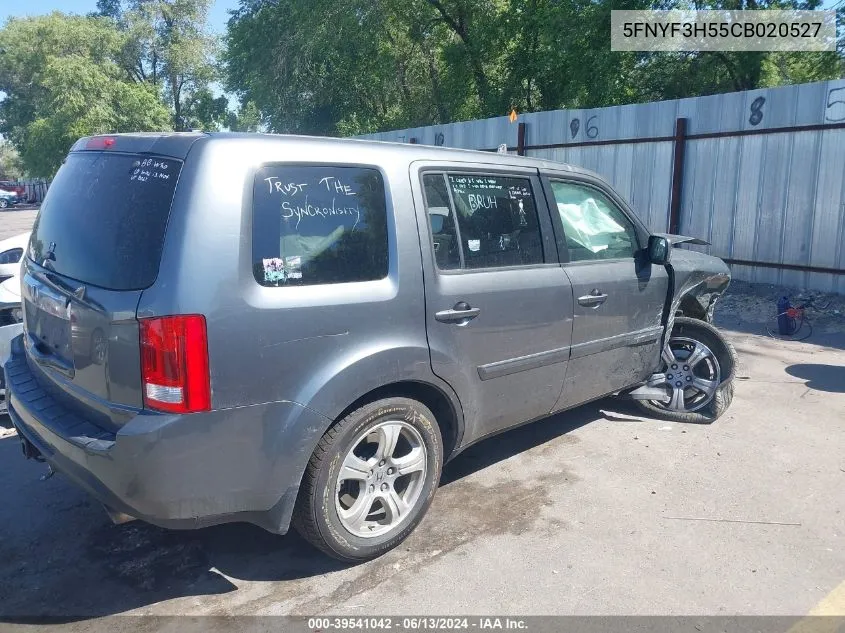 2012 Honda Pilot Ex-L VIN: 5FNYF3H55CB020527 Lot: 39541042