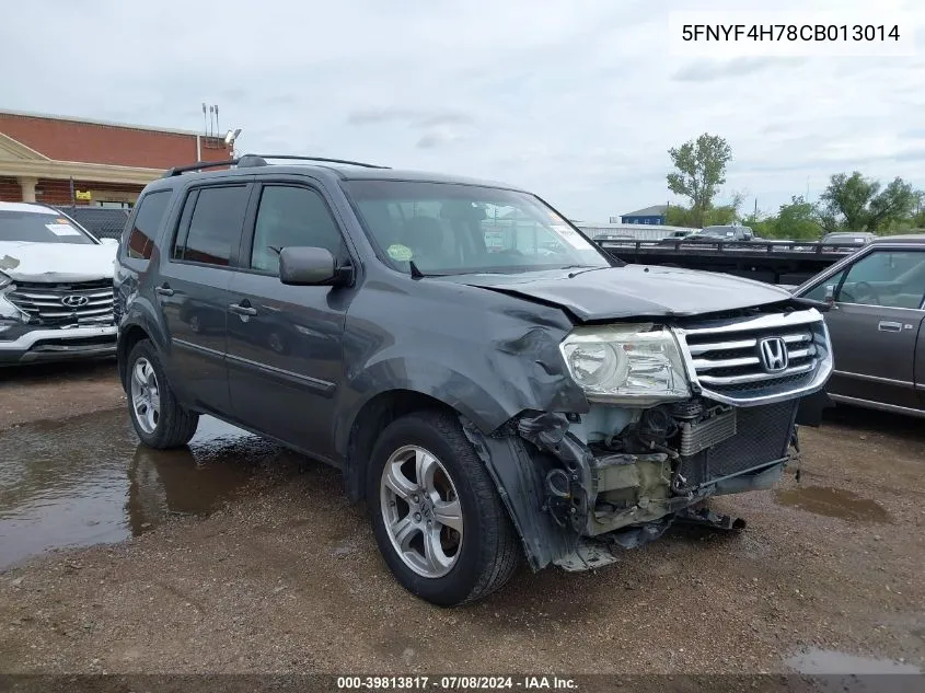 2012 Honda Pilot Ex-L VIN: 5FNYF4H78CB013014 Lot: 39813817