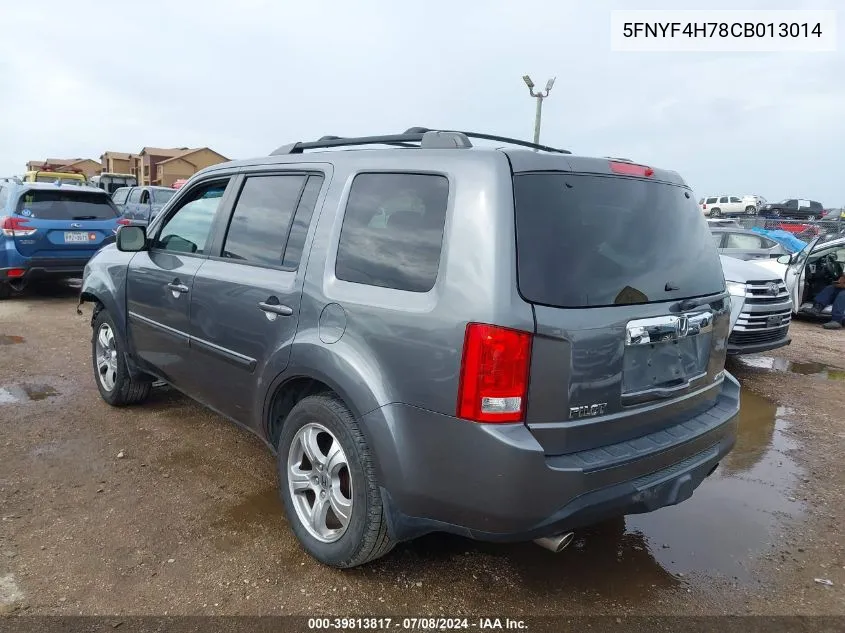 2012 Honda Pilot Ex-L VIN: 5FNYF4H78CB013014 Lot: 39813817