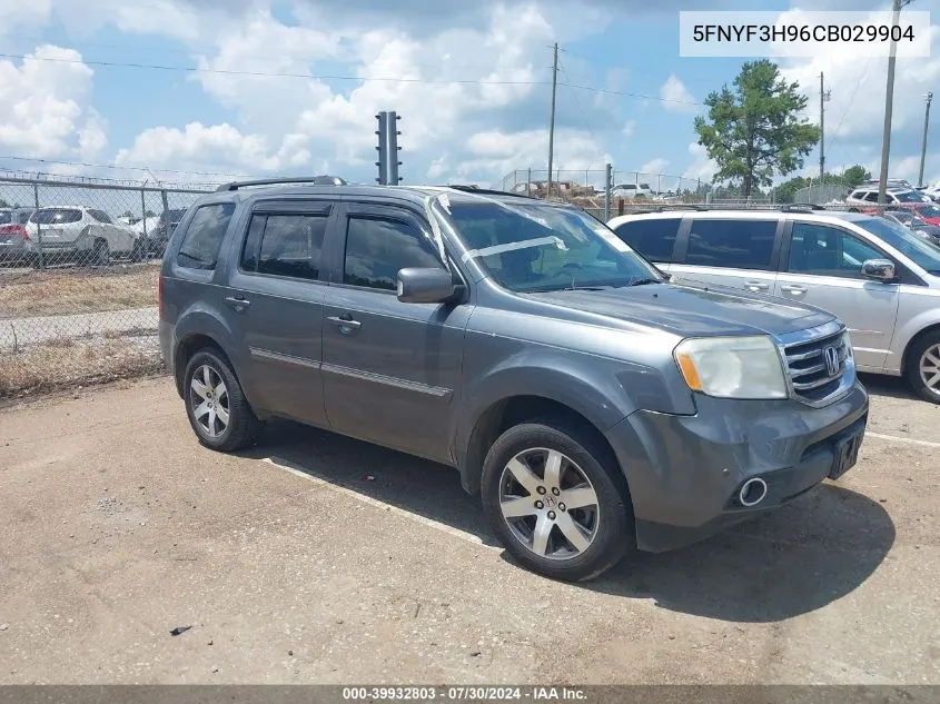 2012 Honda Pilot Touring VIN: 5FNYF3H96CB029904 Lot: 39932803