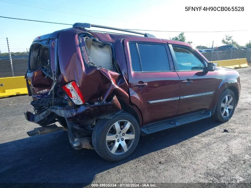 2012 Honda Pilot Touring VIN: 5FNYF4H90CB065528 Lot: 39935334