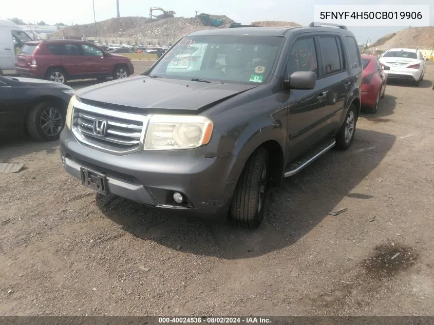 2012 Honda Pilot Ex-L VIN: 5FNYF4H50CB019906 Lot: 40024536