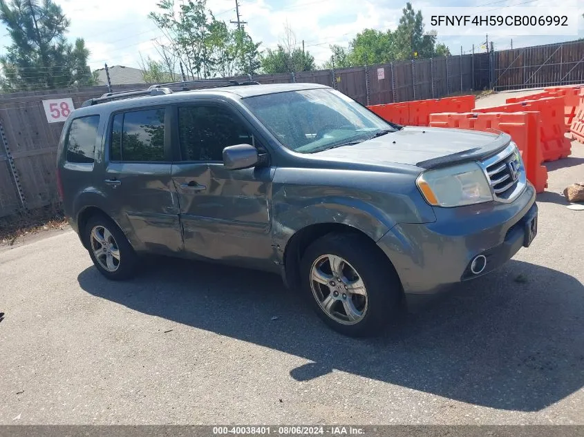 5FNYF4H59CB006992 2012 Honda Pilot Ex-L