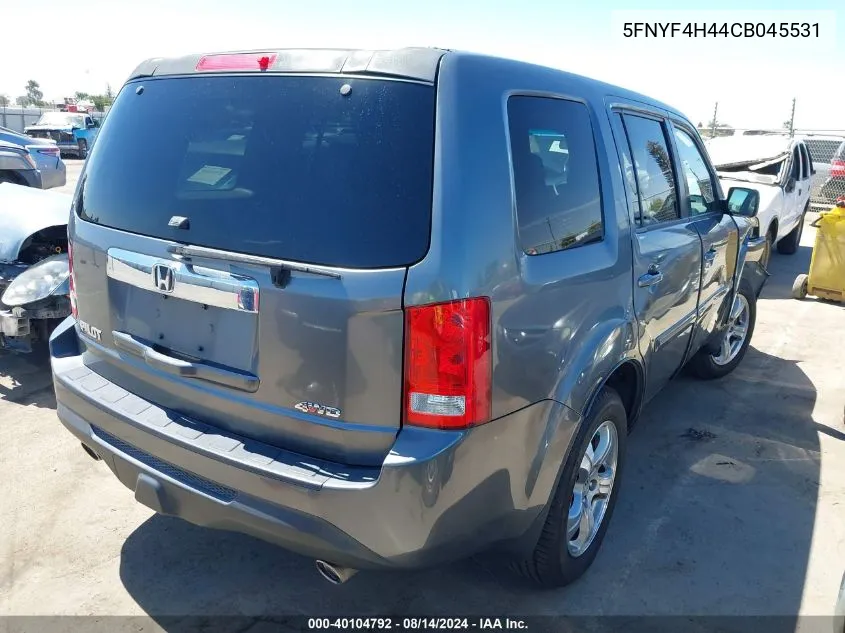 5FNYF4H44CB045531 2012 Honda Pilot Ex