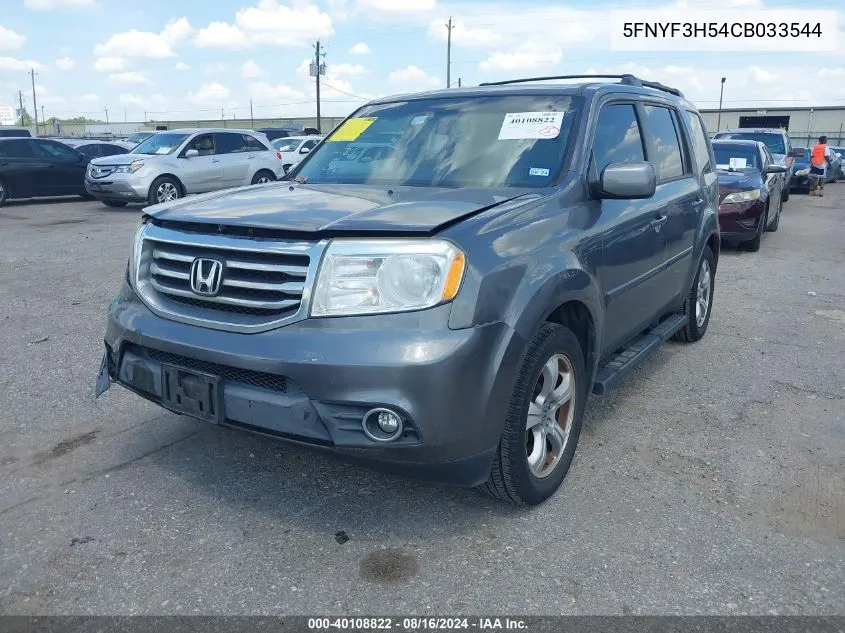 5FNYF3H54CB033544 2012 Honda Pilot Ex-L