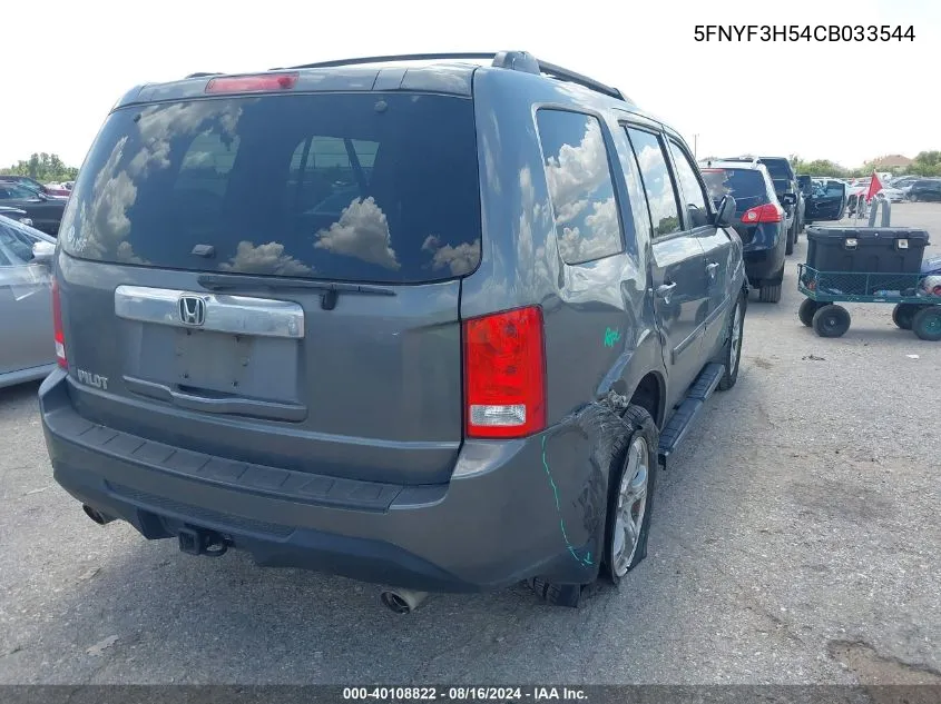 5FNYF3H54CB033544 2012 Honda Pilot Ex-L