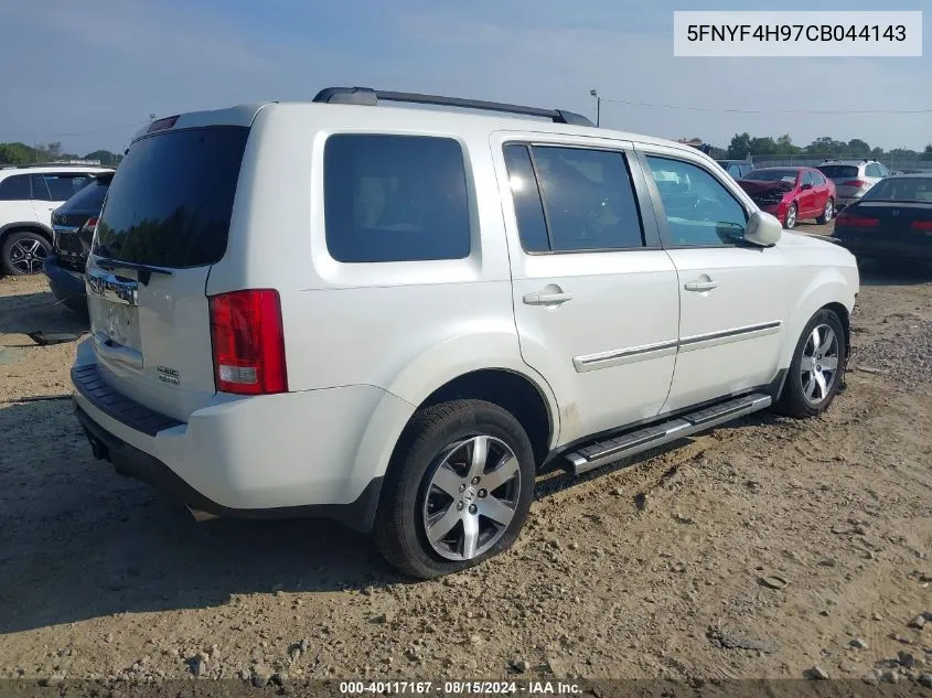 2012 Honda Pilot Touring VIN: 5FNYF4H97CB044143 Lot: 40117167