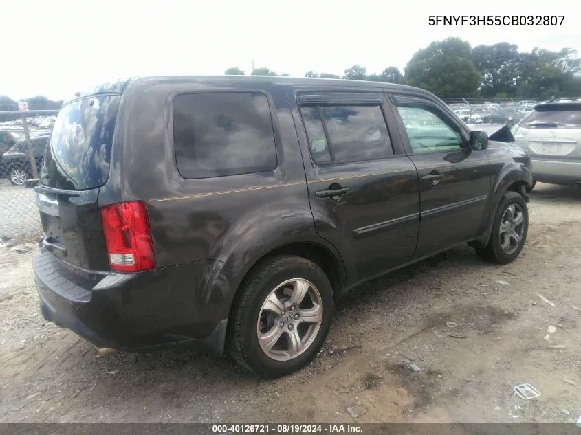 5FNYF3H55CB032807 2012 Honda Pilot Ex-L