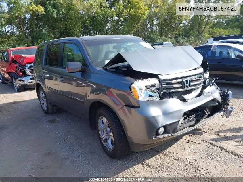 2012 Honda Pilot Exl VIN: 5FNYF4H5XCB057420 Lot: 40154133