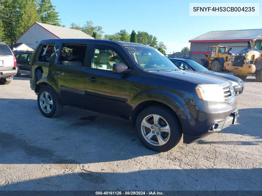 2012 Honda Pilot Ex-L VIN: 5FNYF4H53CB004235 Lot: 40161126