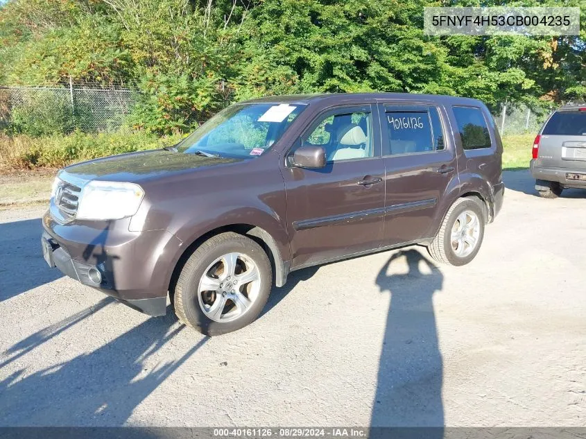 2012 Honda Pilot Ex-L VIN: 5FNYF4H53CB004235 Lot: 40161126