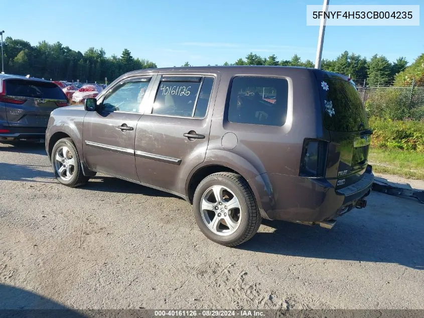 2012 Honda Pilot Ex-L VIN: 5FNYF4H53CB004235 Lot: 40161126