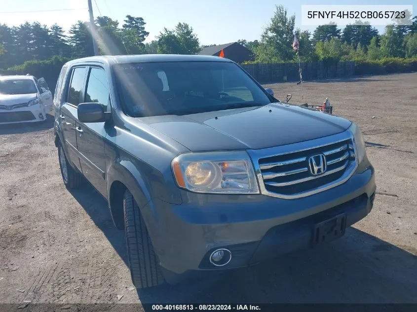 2012 Honda Pilot Ex-L VIN: 5FNYF4H52CB065723 Lot: 40168513