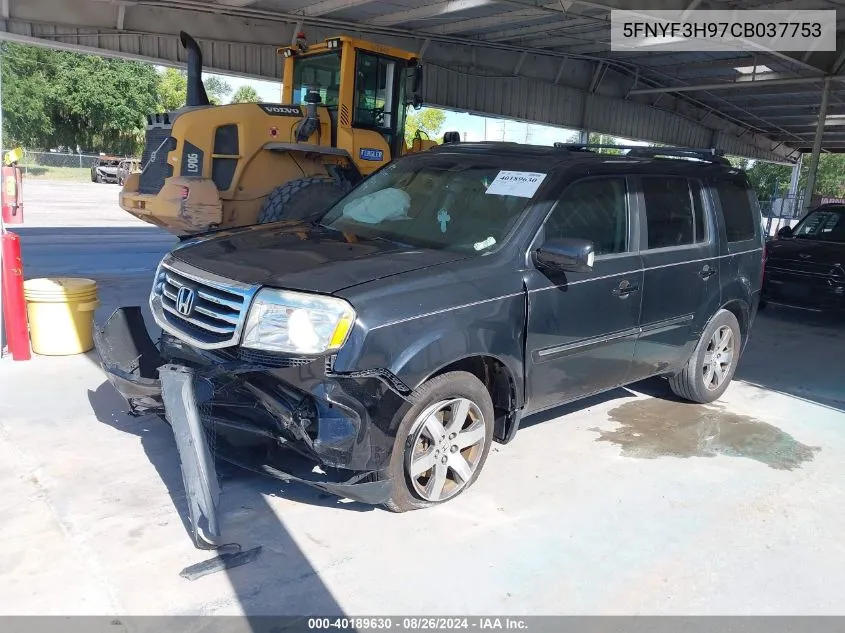 2012 Honda Pilot Touring VIN: 5FNYF3H97CB037753 Lot: 40189630