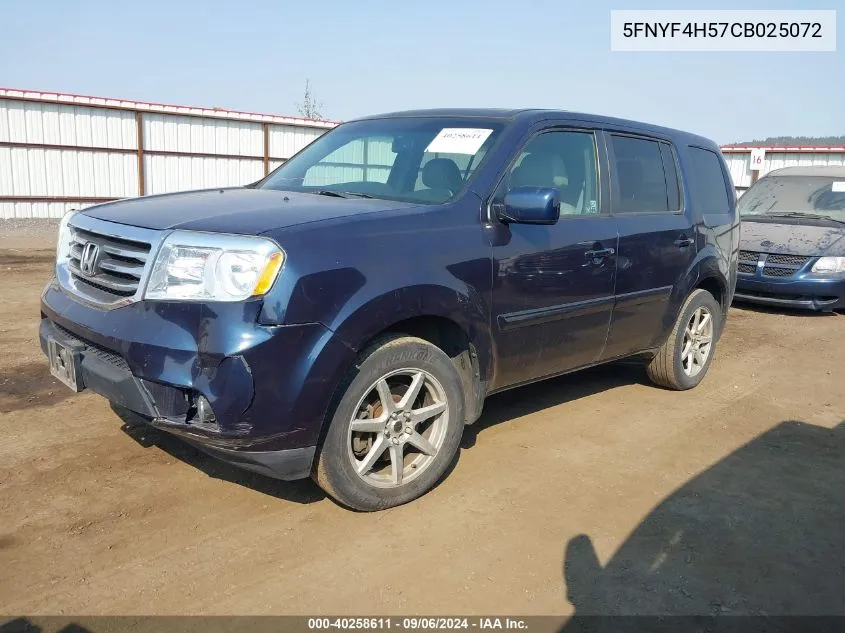 5FNYF4H57CB025072 2012 Honda Pilot Ex-L