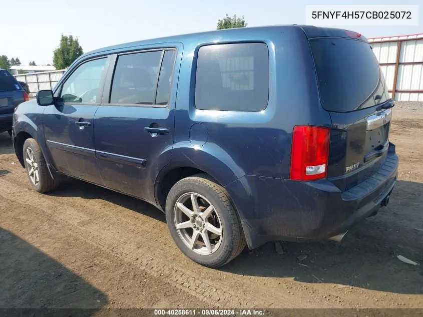 5FNYF4H57CB025072 2012 Honda Pilot Ex-L