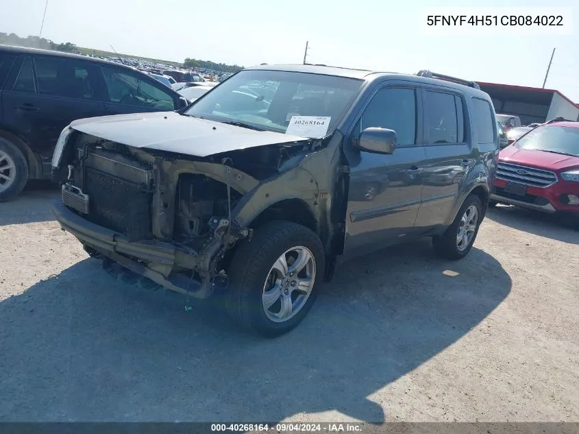 5FNYF4H51CB084022 2012 Honda Pilot Ex-L