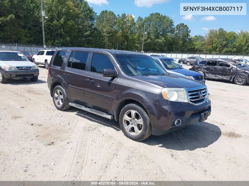 2012 Honda Pilot Ex VIN: 5FNYF3H4XCB007117 Lot: 40276168