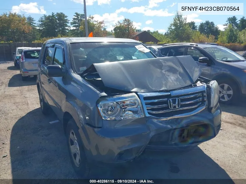 5FNYF4H23CB070564 2012 Honda Pilot Lx