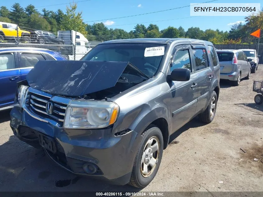 2012 Honda Pilot Lx VIN: 5FNYF4H23CB070564 Lot: 40286115