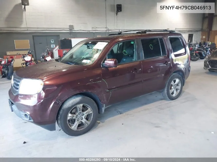 2012 Honda Pilot Exln VIN: 5FNYF4H79CB046913 Lot: 40288293