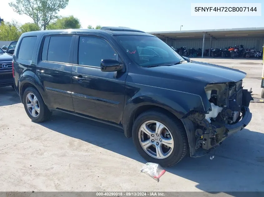 2012 Honda Pilot Ex-L VIN: 5FNYF4H72CB007144 Lot: 40290018