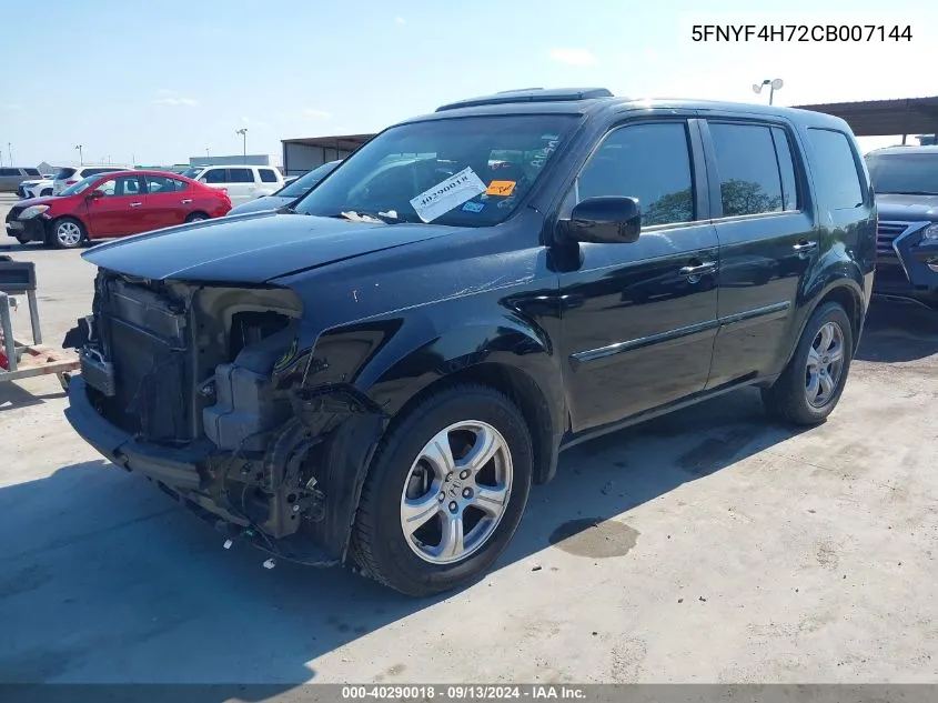 2012 Honda Pilot Ex-L VIN: 5FNYF4H72CB007144 Lot: 40290018