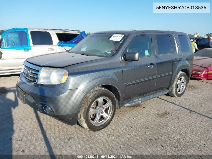 2012 Honda Pilot Ex-L VIN: 5FNYF3H52CB013535 Lot: 40320343