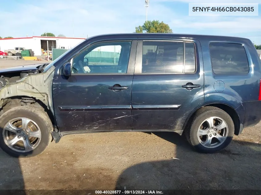 2012 Honda Pilot Ex-L VIN: 5FNYF4H66CB043085 Lot: 40328577