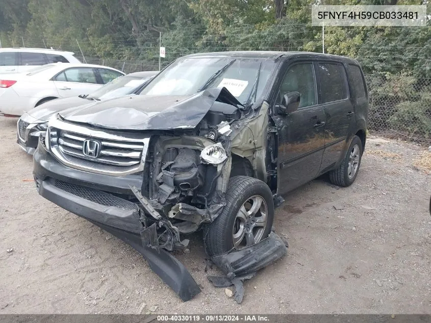 5FNYF4H59CB033481 2012 Honda Pilot Exl