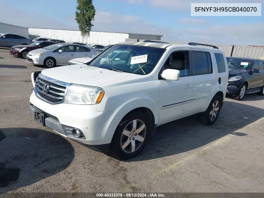 2012 Honda Pilot Touring VIN: 5FNYF3H95CB040070 Lot: 40332378