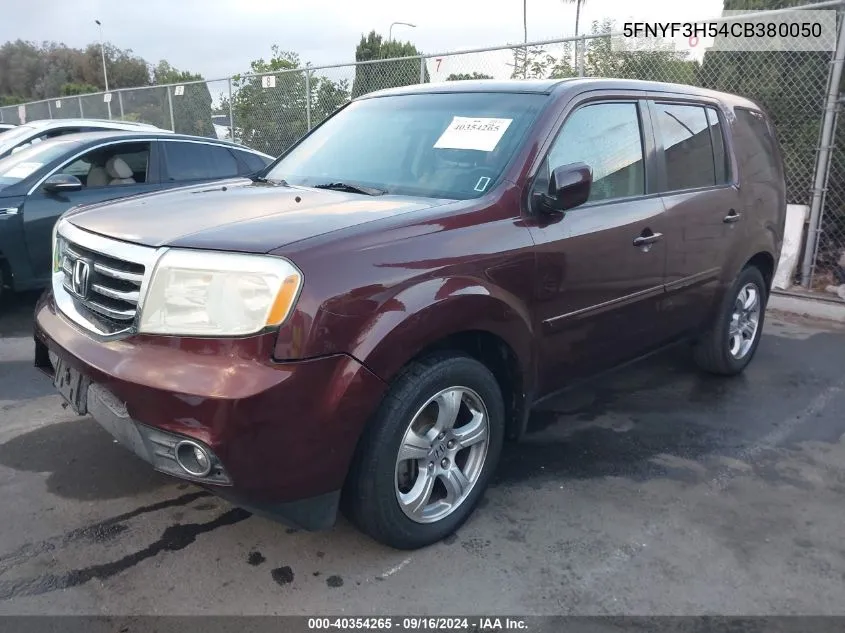 2012 Honda Pilot Ex-L VIN: 5FNYF3H54CB380050 Lot: 40354265