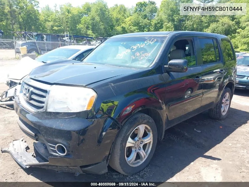 2012 Honda Pilot Ex-L VIN: 5FNYF4H59CB010444 Lot: 40357569